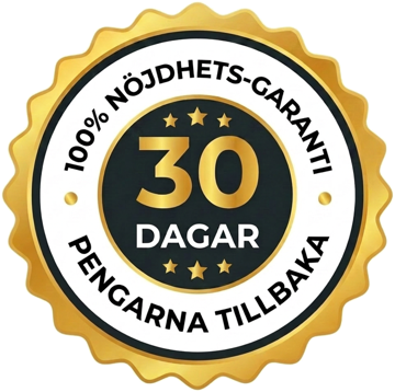 30 dagars nöjdhetsgaranti, pengarna tillbaka